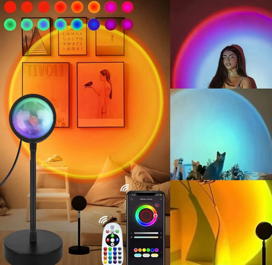 Smart Sunset Lamp Tuya LED Night Ligh USB RGB Smart Life APP Remote Projection for Room Decoration Photography Festival Birth
